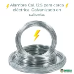 Alambre calibre BWG 12.5  - 2,6mm  1,220 Metros /rollo  Acero triple galvanizado en caliente