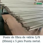 Poste de fibra de vidrio 3/8 (10mm) x 5 pies Punta metal. - Imagen 2