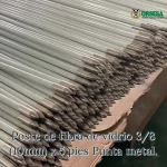 Poste de fibra de vidrio 3/8 (10mm) x 5 pies Punta metal. - Imagen 3