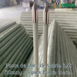 Poste de fibra de vidrio 3/8 (10mm) x 5 pies Punta metal. - Imagen 4