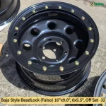 16X9 Rin acero- Imitation Beadlock- - Gloss Black SOFT-8 - Patrol 6 Huecos. 6/139.7 CB: 110.1 mm Off set: -32 mm